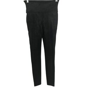 Spanx Faux Leather Look Glossy Biker Leggings Size S Black Shiny Moto Skinny